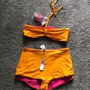 NWT J. Crew reversible high waisted bikini! Size M